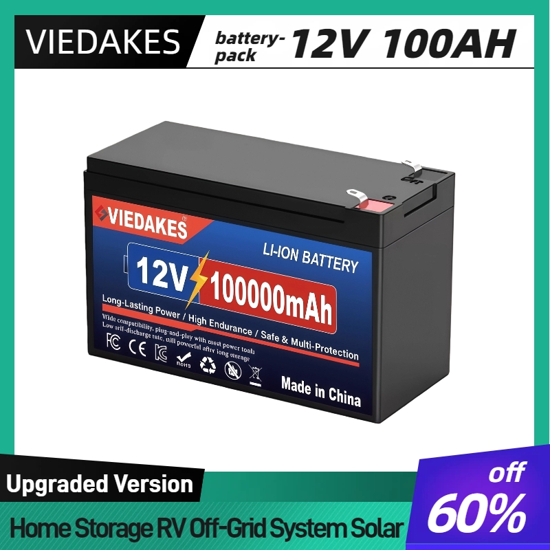 Lifepo 4 12v 150ah uppladdningsbart litiumbatteri, inbyggt bms, perfekt för åkleksaker, solpaneler, fisksökare, elhjul