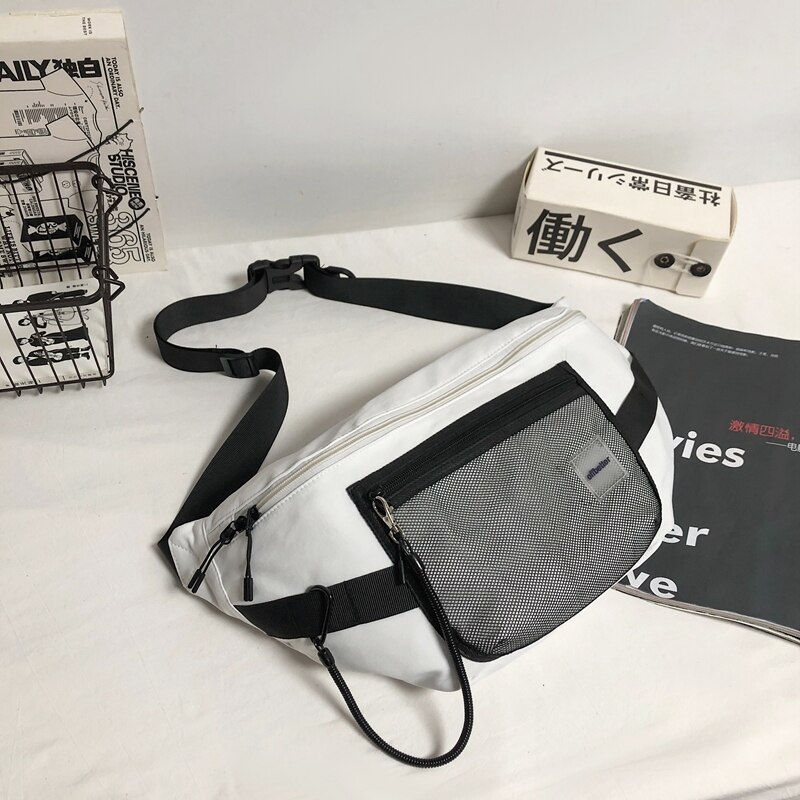 Brand Paar Messenger Bag Eenvoudige Taille Zak Japanse Borst Zak Ins Schoudertas Vrouwen Schoudertas: White - pendant