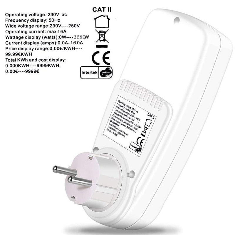 Power Analyzer Energy Meter Measuring Socket Digital Power Meter Wattmeter Watt Monitor Electricity Consumption Analyzer Monitor