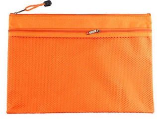 Sac à fermeture éclair porte document rose bleu vert, sac enveloppe pour fichier papier a4/8.5x11, pochette en toile pour papeterie de bureau: orange