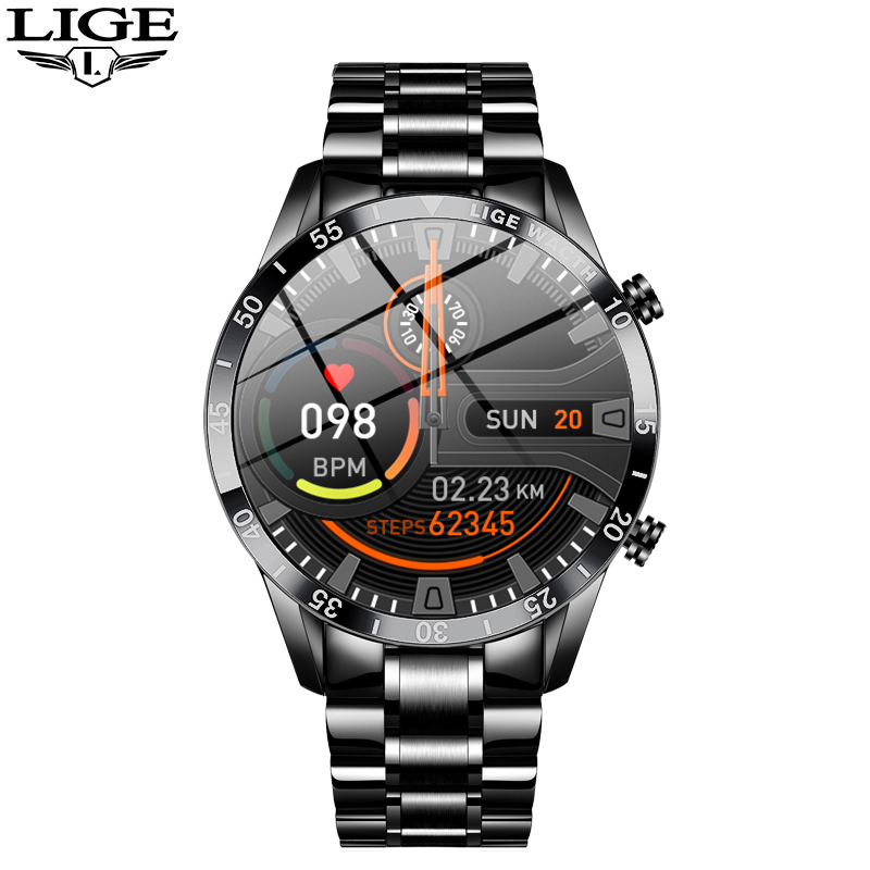 LIGE-Bluetooth Chamada Relógio Inteligente para Homens, 1.39 ", 360x360 Tela HD, Negócios, Rastreador De Esportes, Freqüência Cardíaca, Monitor De Saúde: Branco