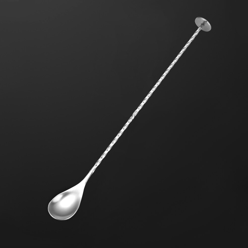 Cocktail mixing spoon Stainless Steel Cocktail Bar Spiral Pattern Drink Shaker Muddler Twisted Mixing Spoon tableware: Default Title