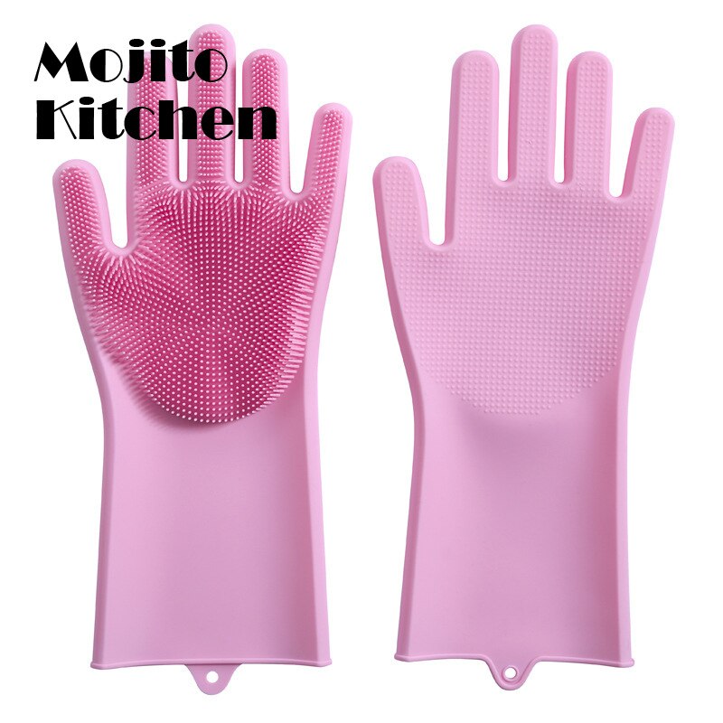 Gants en Silicone pour la vaisselle, protège la saleté des mains, brosse propre, outil de nettoyage, accessoires de cuisine, lavage de fruits et légumes Gadgets