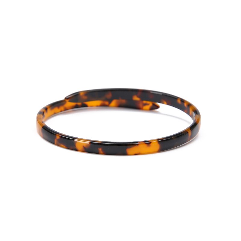 Acetate Tortoise Shell Vintage Acrylic Open Bangles Bracelets Leopard Print Women Cuff Charm Resin Jewelry Accessory