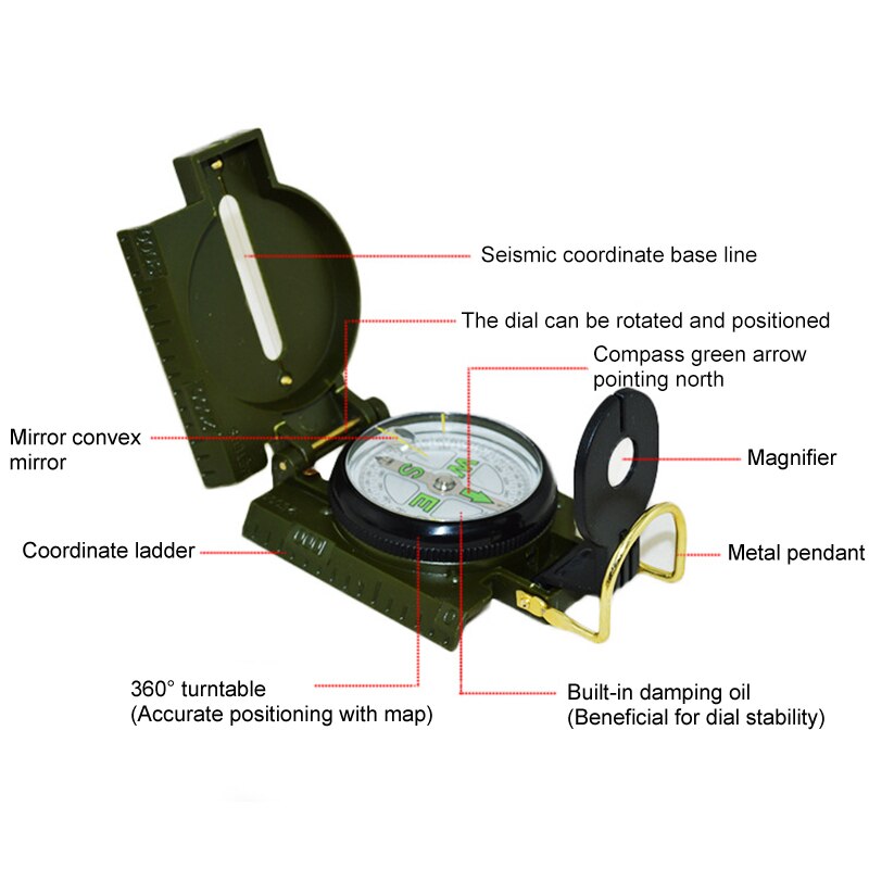 Metal Pocket Kompas Camping Wandelen Survival Tool Portable Voor Outdoor Activiteiten ALS88