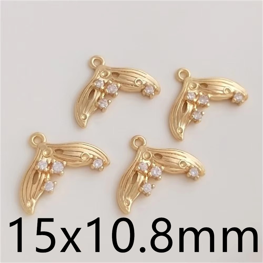 14K Vergulde Walvis Zeemeermin Staart Hanger Diy Hand Armband Sleutelbeen Ketting Oorbellen Hanger Accessoires: Black Zinc Plated