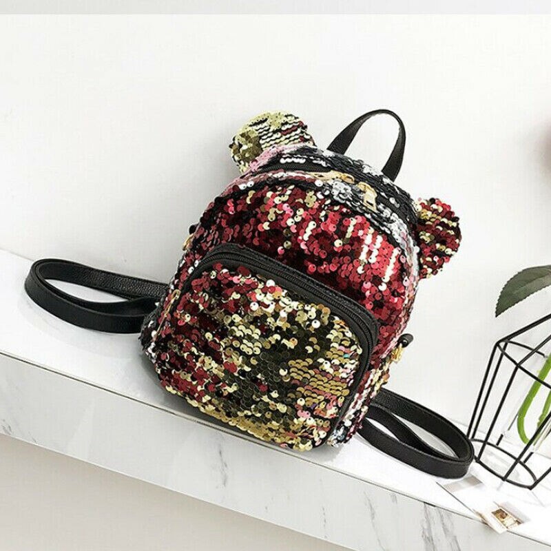 Women Girls Velvet Mini Backpack School Bags Small Travel Rucksack Shoulder Bag: Multi Color