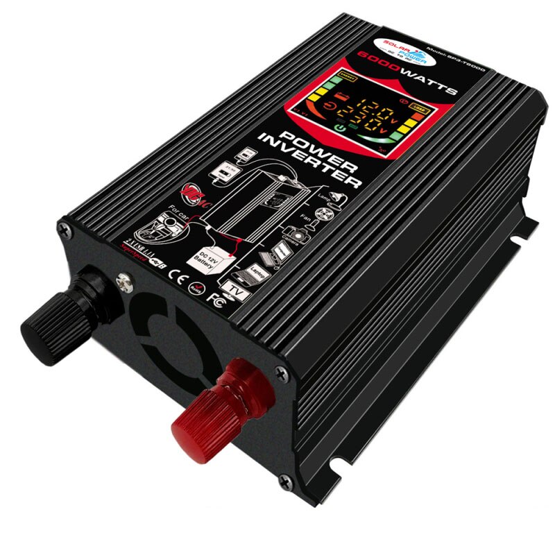 Car Sine Wave Converter 2 USB Modified 6000W Digital Car Inverter DC 12V to AC 220/110V Dual USB Modified Sine Wave Converter