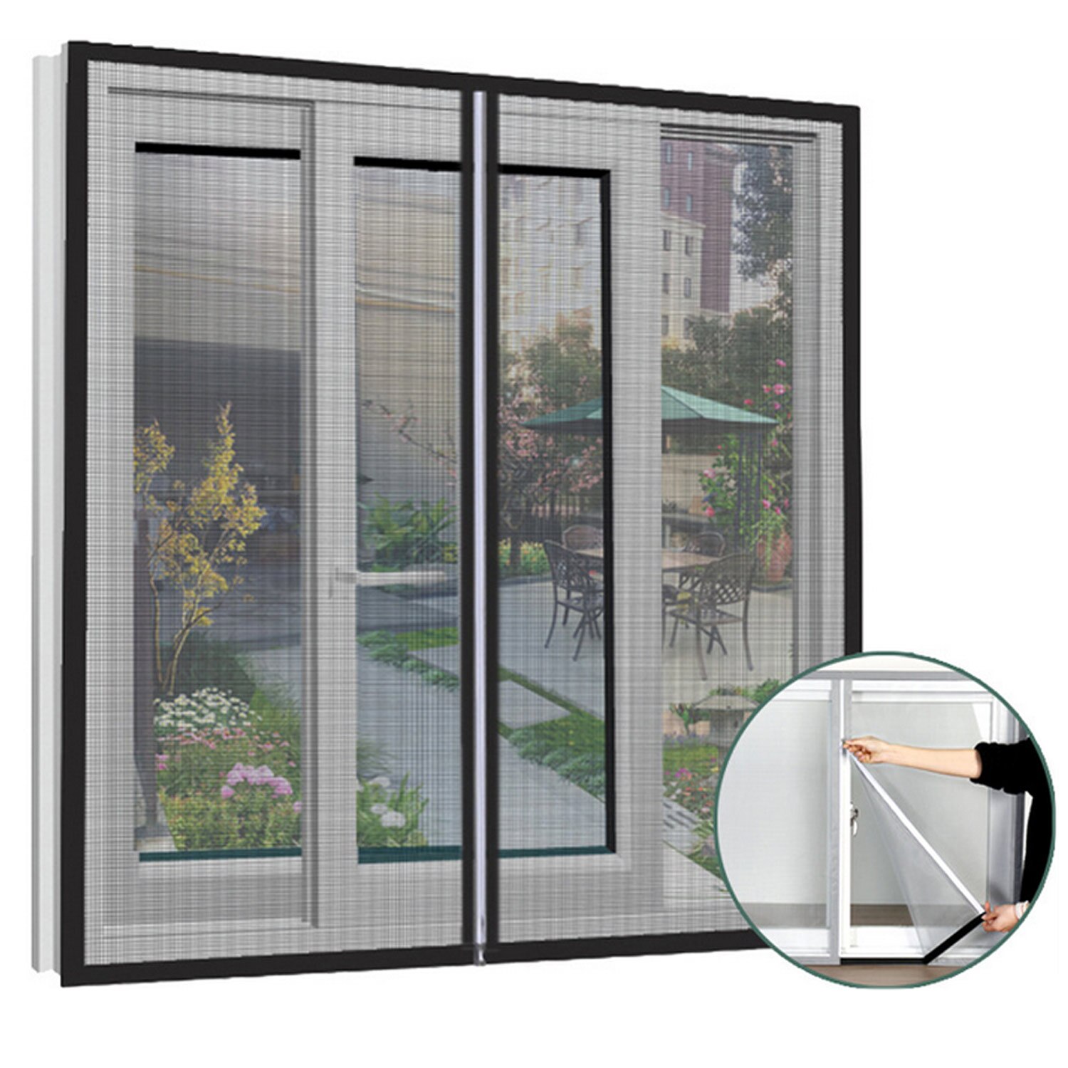 Anti Fly Mosquito Insect Venster Scherm Netto Gordijn Mesh Bug Netting Deur Voor Thuis Keuken Window Room Gordijn Protector: Black / 80X100cm