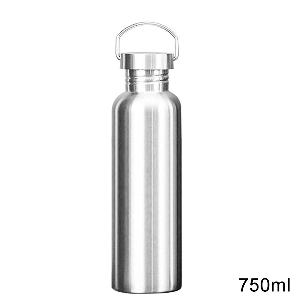 Stainless Steel Sports Water Bottle Cold Water Bottle Gym Cycling Hiking Bottle Drinkware 500/750/1000ml 2019ing: All Steel Cover-750m