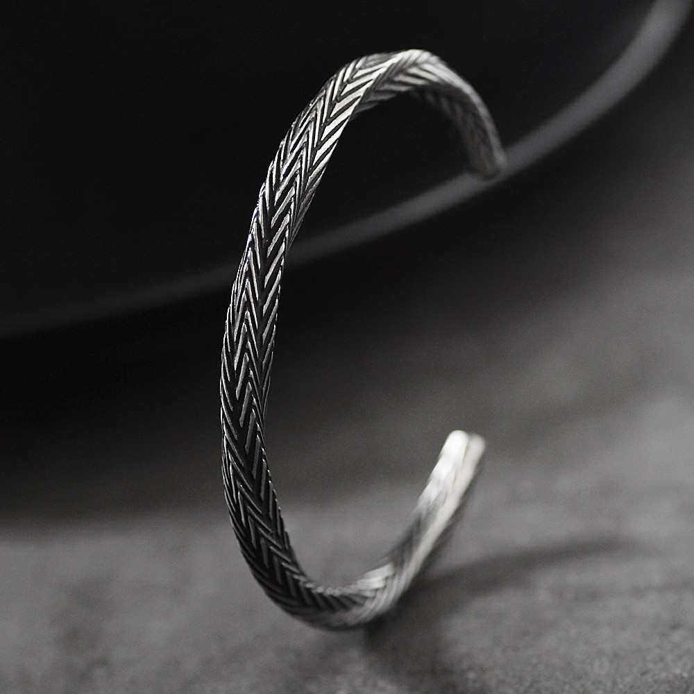 Nordic Viking Pattern Bangle Bracelets Bangles for Men Pulseras Hombre Titanium Steel Bracelet Jewelry SS-161