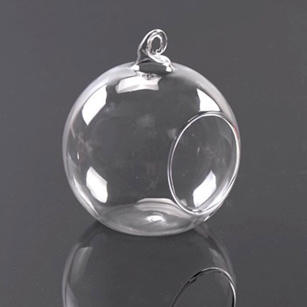 Tea Light Holder Globe Shape Round Clear Hanging Candle Candle Holder Glass Succulent Style Candlestick Dia.6CM