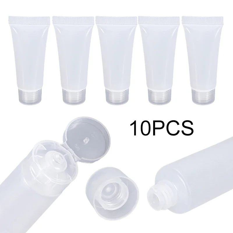 10 sztuk/partia 5ml 10ml 15ml 20ml 30ml 50ml 100ml puste plastikowe tubki robić wyciskania odwróć zakrętka butelka wielokrotnego napełniania pojemniki na balsam