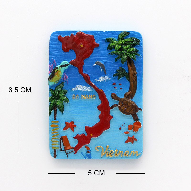 3d kjøleskapsmagnet sørøst-Asia vietnam gal hus da nang montere bana magnetisk kjøleskap lim vietnam turist suvenir: Vietnam 2