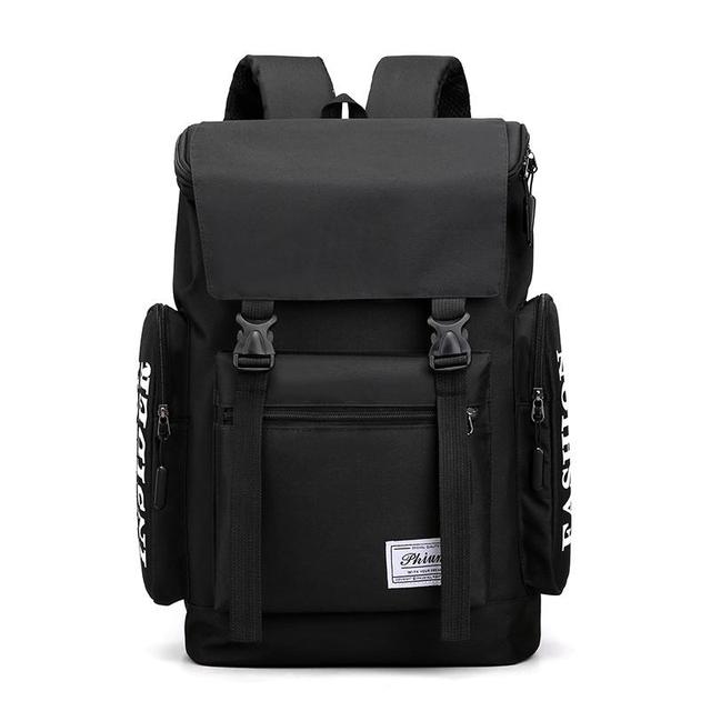 Mochila para ordenador portátil de 15,6 pulgadas para hombre, morral escolar para estudiantes universitarios, Maleta de viaje grande: Black Style2