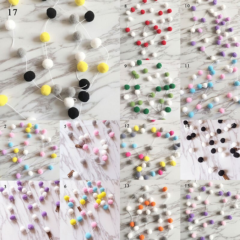 2M Pompoms Soft Pom Poms String Fur Ball Arts Toys Crafts DIY Apparel Sewing Fabric Supplies Wedding Home Decoration