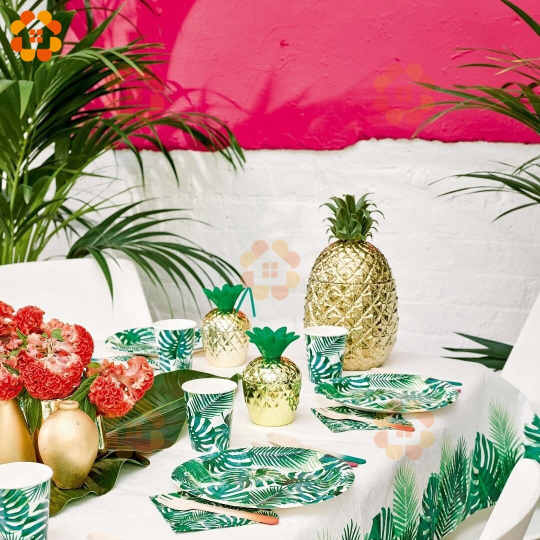 1 pack Artifical Green Palm leaves Hawaii Tropical Turtle Leaf for Kids Birthday Party Jungle Flamingo Summer Party Decoration