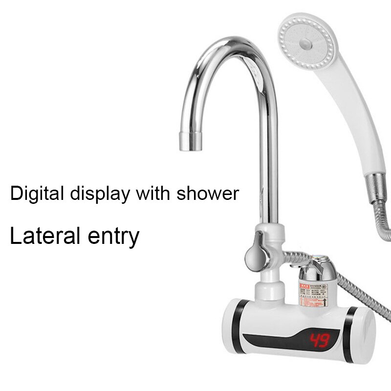 Dmwd Elektrische Onmiddellijke Douche Boiler Instant Water Kraan Keuken Elektrische Kraan Water Verwarming Momentane Heater 3000W: With shower Lateral