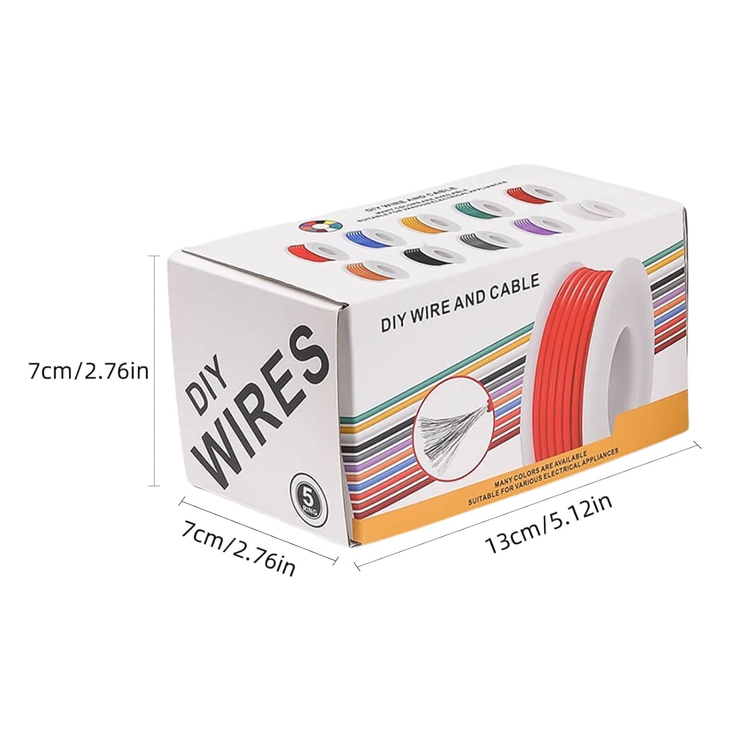 Cable eléctrico de 20-24AWG, cables flexibles de silicona, calibre 22, alambre de cobre estañado trenzado, 5 colores, 16,4 pies/5m cada uno o 32,8 pies/10m cada uno