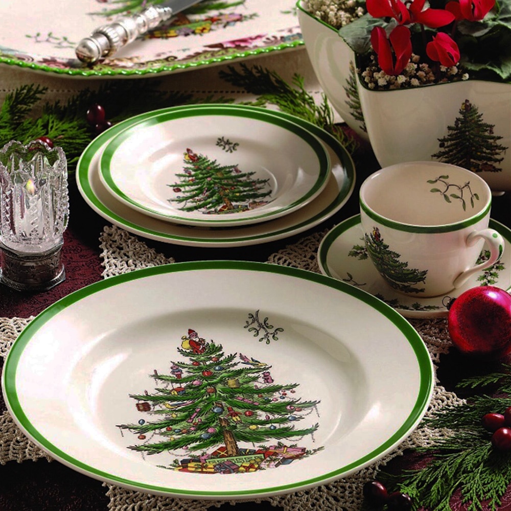Plato de cerámica para desayuno con forma de árbol de Navidad de 6,5 pulgadas de 1 Uds. Plato para postre plato para aperitivos de frutas plato Simple