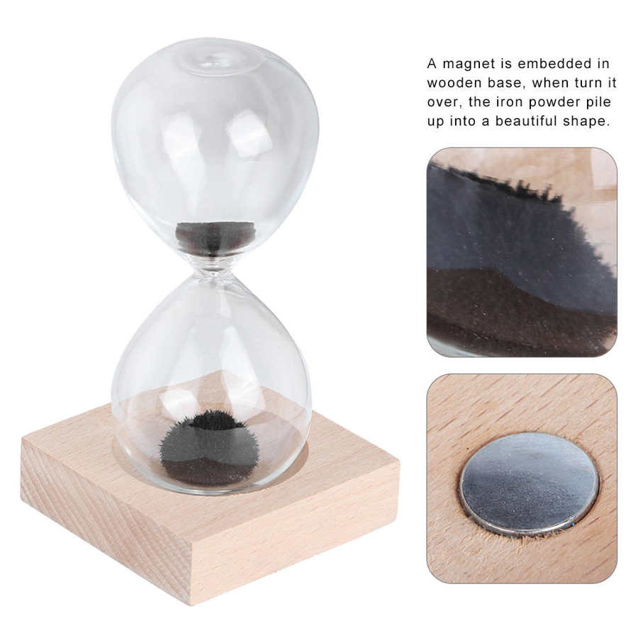 Reloj de arena magnético para escritorio, cronómetro con Base para decoración del hogar, adorno, , decoración del hogar