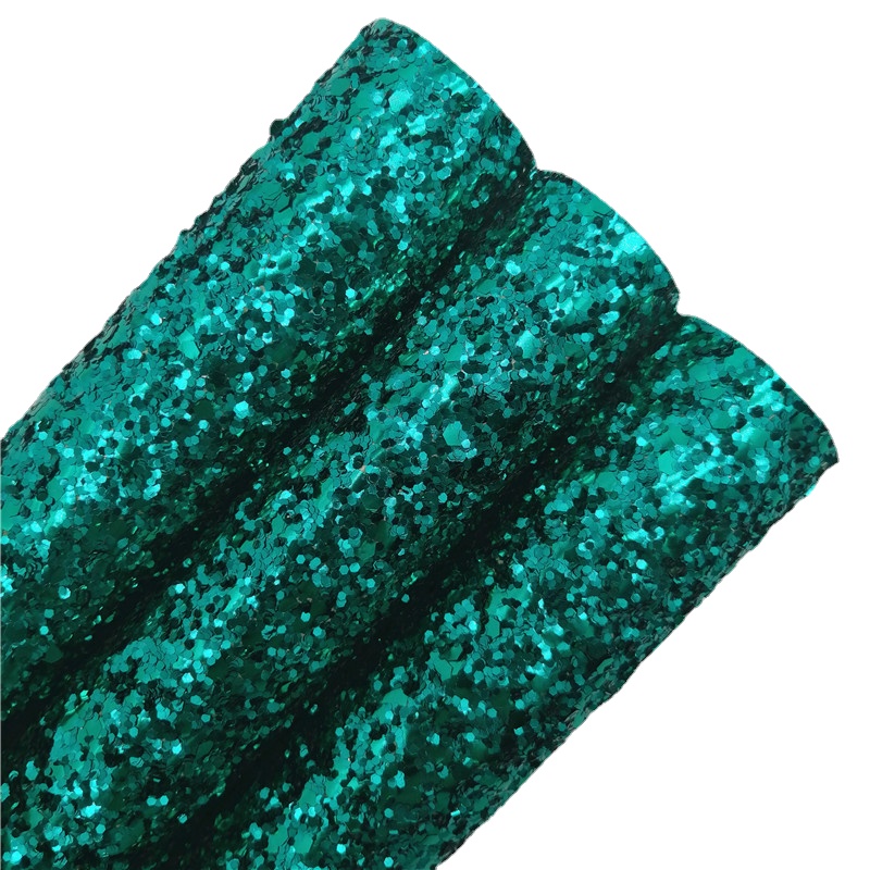 Dark Green Chunky Glitter Vinyl Stof Blad Voelde Back Synthetisch Leer Faux Vinil Voor Bows Oorbellen Diy A4 Size T565A