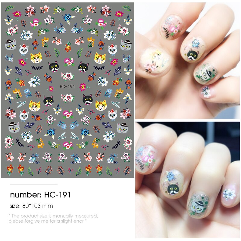 HNUIX 3d nail art sticker Bloemen Motieven Nails Art manicure decal decoraties nail sticker voor nail beauty tips: HC191