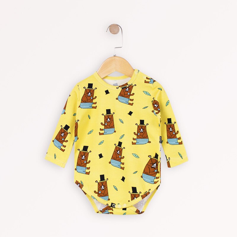 TinyPeople Teddy bear cute Baby Bodysuit Cotton Long Sleeve spring newborn Baby Boys onesie Girls jumpsuit infant bebe Clothing