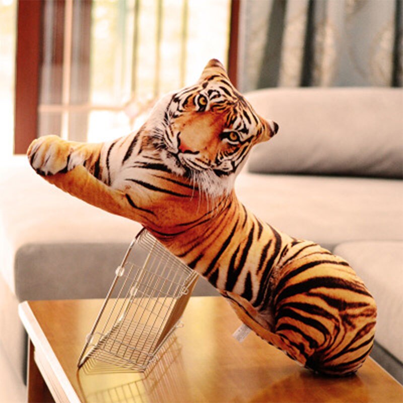 3d simulering plysj hundepute til trykk dyrepute naturtro morsom kastepute til sofa tegneserie av bomull: tiger
