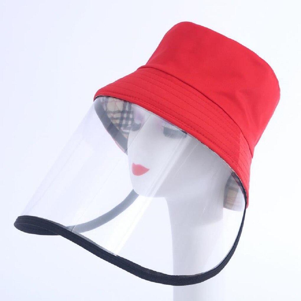 Chapeau de Protection contre les épidémies, chapeau Anti-salive, bouclier facial, Isolation, couverture faciale: Rouge