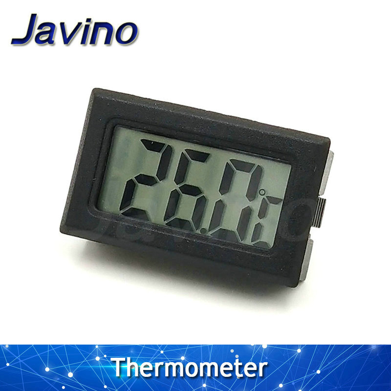 Mini LCD digital thermometer used for freezer temperature - 50-110℃ refrigerator thermometer indoor and outdoor waterproof probe: Orange