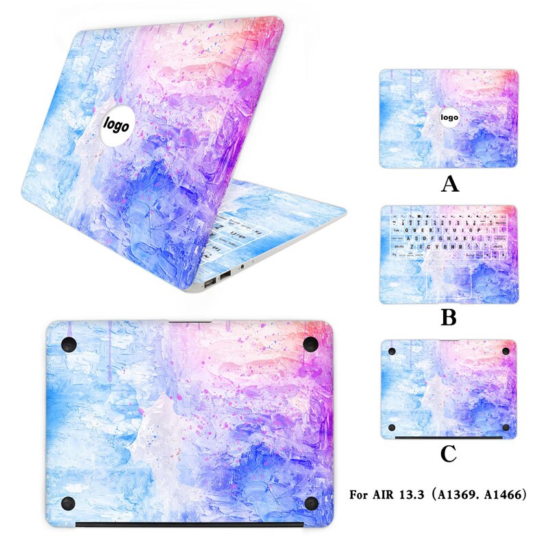 Autocollant complet pour ordinateur portable pour Apple Macbook Air 13.3 pouces MAC vinyle ordinateur portable peau ordinateur décalque: Rouge