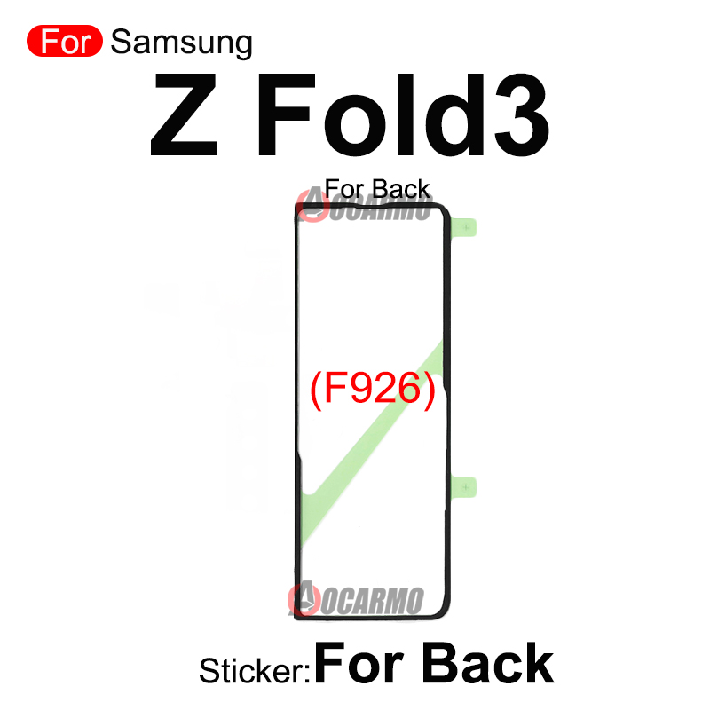 Para Samsung Galaxy Fold 1/Z Fold2/Z Fold3 Z Flip 5g F7000 F7070 F9000 F9160 F926 pegatina frontal LCD contraportada pegamento adhesivo: Negro