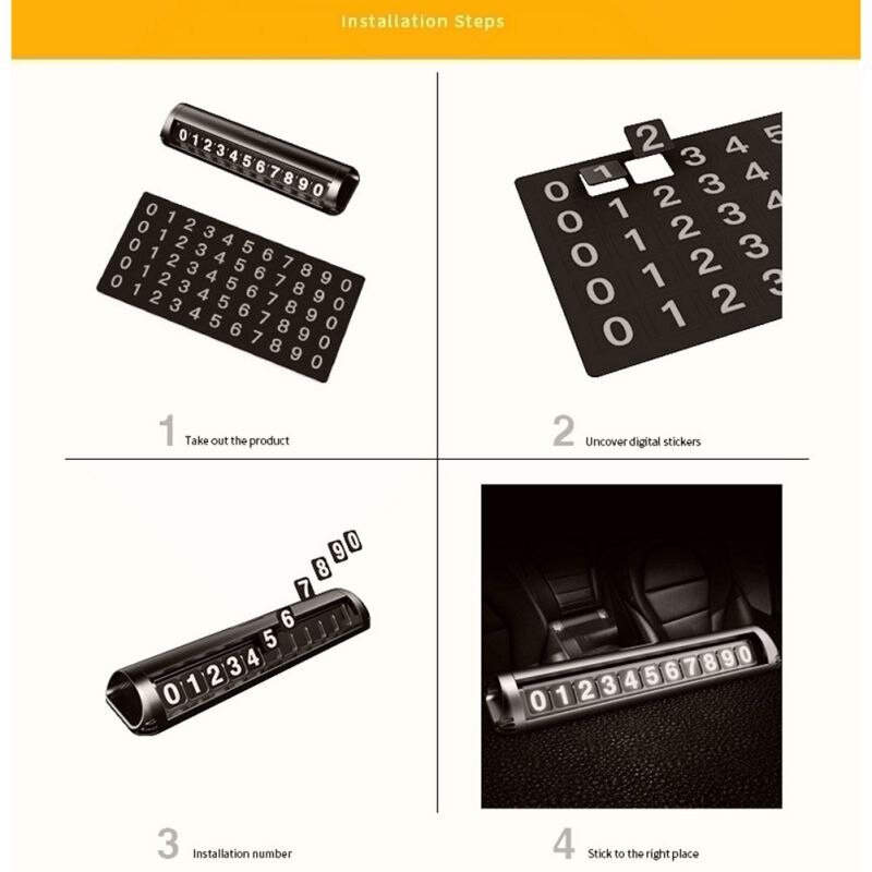 Car Temporary Stop Sign Temporary Car Parking Card Phone Number Plate Hidden Switch Parking Card