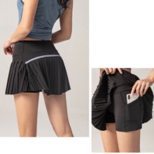 Hardloopshorts tennisrok dames sportshorts fitness workout yoga sportkleding dames geplooide rok gymshorts met zak
