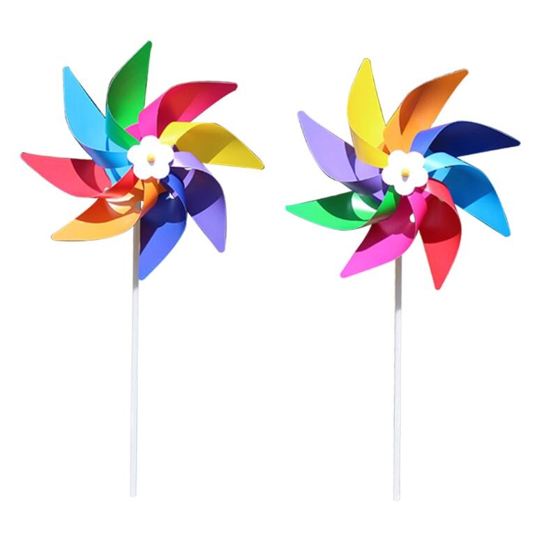 Plastic Kleurrijke Windmolen Wind Spinner Kids Speelgoed Lawn Yard Party Decor Outdoor Handgemaakte: 20x28cm