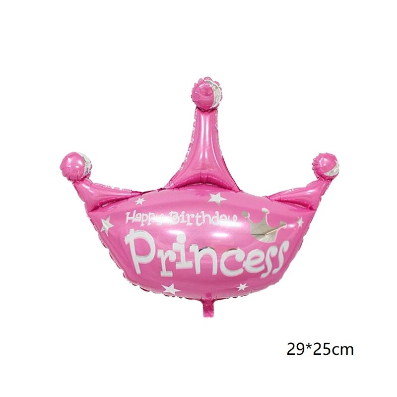 1pc store rosa guld pink blå krone folie ballon børn fødselsdag dekoration prinsesse prins ballon baby shower bold: 29 x 25cm lyserød