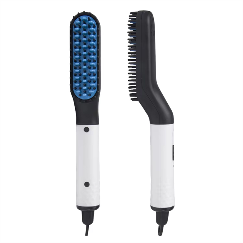 Straight Hair Comb Beard Straightener Straightening Comb Fast Heating Styling Tools: Blue / EU