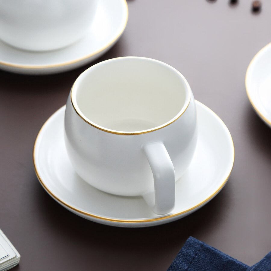 Ceramic Coffee Cup Set Simple Nordic Style Saucer Porcelain Tea Cup Set Afternoon Tea Cup 200-400ml