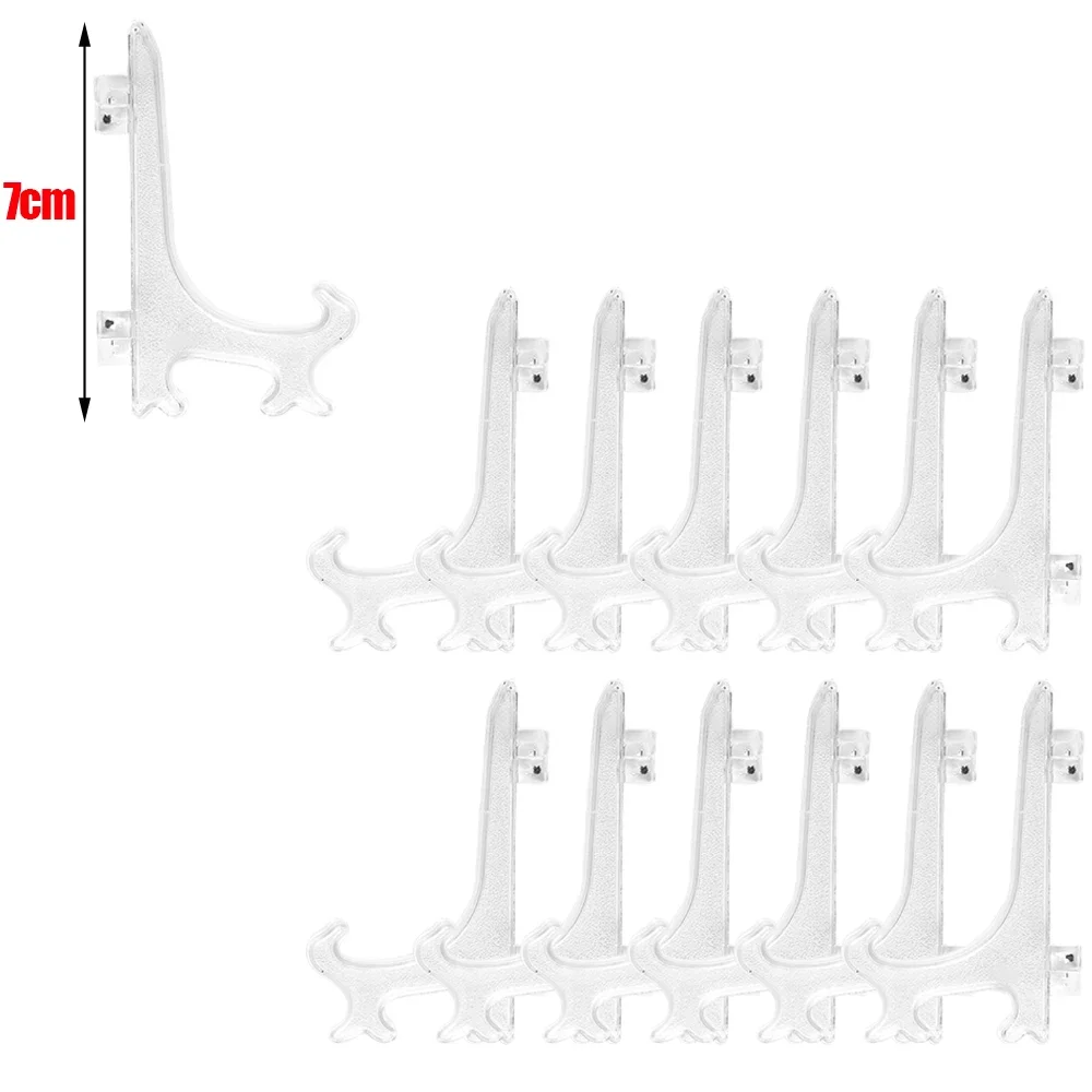 12/1 pezzi cavalletti in plastica trasparente supporto da tavolo pieghevole in acrilico piatto ciotola cremagliera foto cornice supporto portaoggetti decorazioni per la casa: S / Grigio scuro