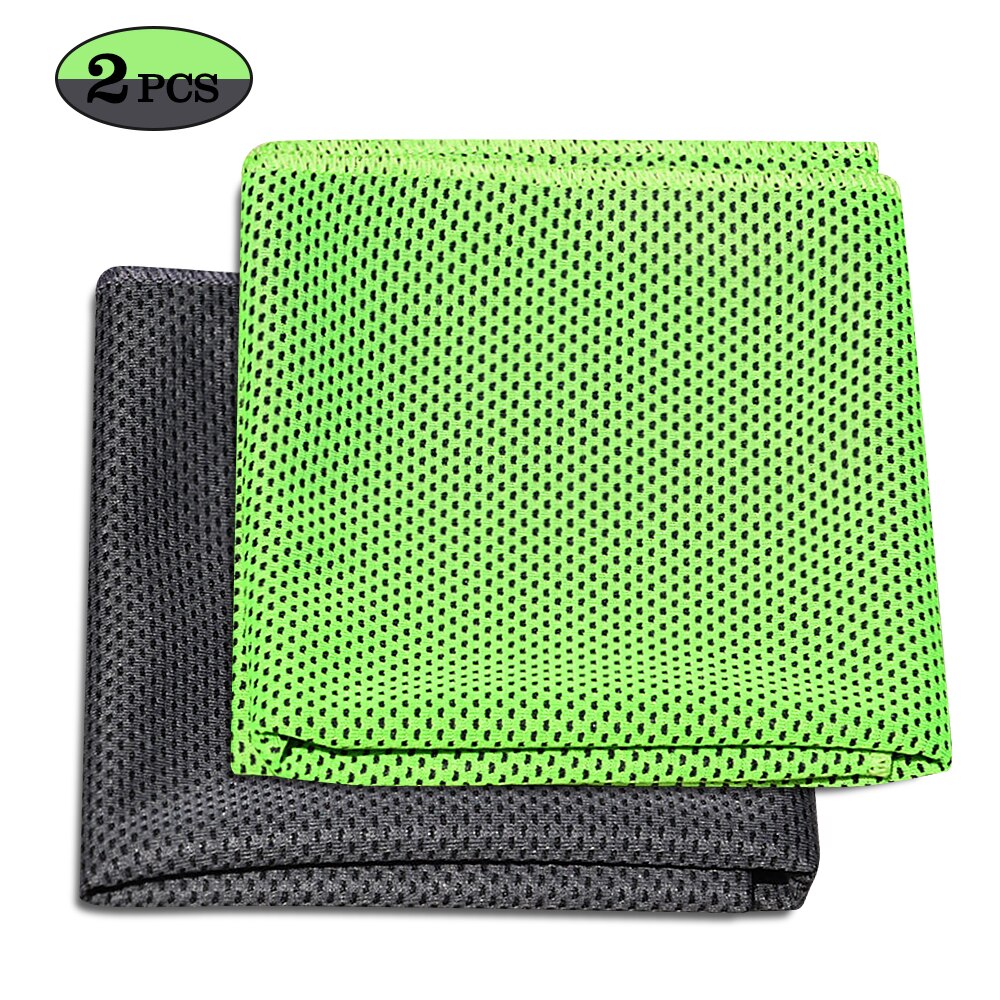 2 Pack Cooling Handdoek Zachte Ademende Reizen Ijs Handdoek Voor Gym Fitness Workout Yoga Sport Running Camping Wandelen: Black and Green