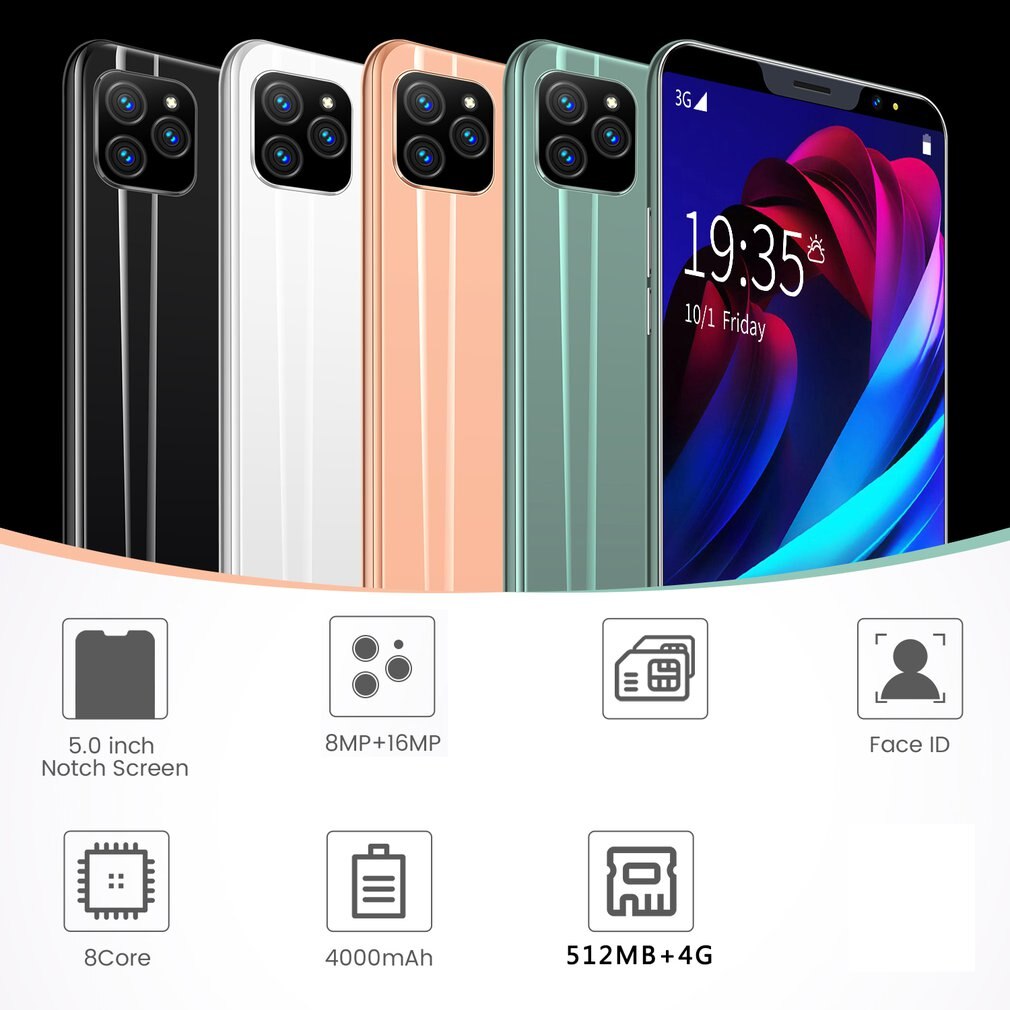 I13 5.0 Inch Grote Scherm Android Smartphone Dual-kaart Dual Standby Telefoon 512Mb + 4Gb Android Smartphone