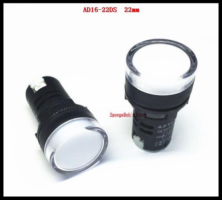 5 stks/partij AD16-22D/S 22mm Wit AC/DC 12 v, 24 v, 36 v, 110 v, AC220V LED Power Indicator Signal Light Pilot Lamp