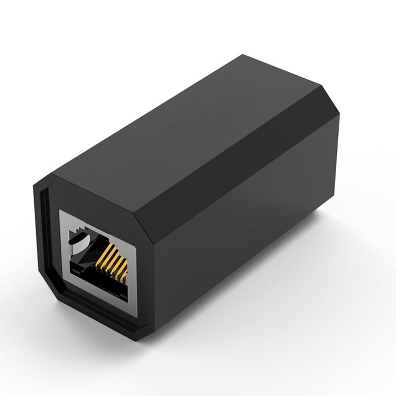 RJ45 Connector Coupler Cat8/7/6 Ethernet Adapter 8P8C Network Extender for Ethernet Cable Female to Female Ethernet Connector: Black / 2 PCS