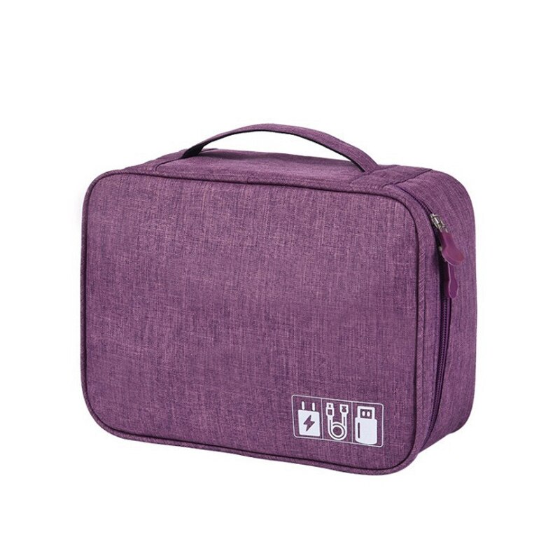 Wobag Polyester Mens Travel Electronic Accessories Travel Bag Organizer For Date Line SD Card USB Cable Digital Device Bag: Purple