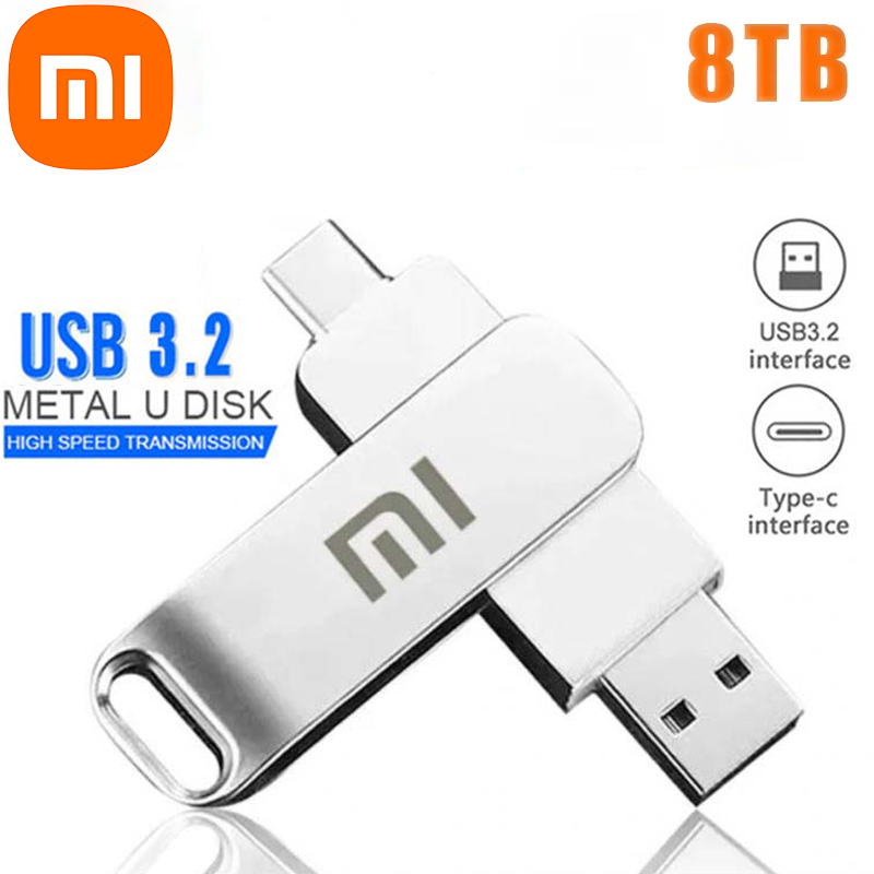 Xiaomi-Clé USB 3.2 en métal haute vitesse, clé USB étanche, clé USB de type C pour ordinateur, 16 To, 2 To, 512 Go: Option 8