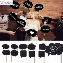 FENGRISE 10 pcs Photo Booth Props Bruiloft Decoratie Mini Schoolbord Wedding Borden Zoete valentijnsdag Feestartikelen