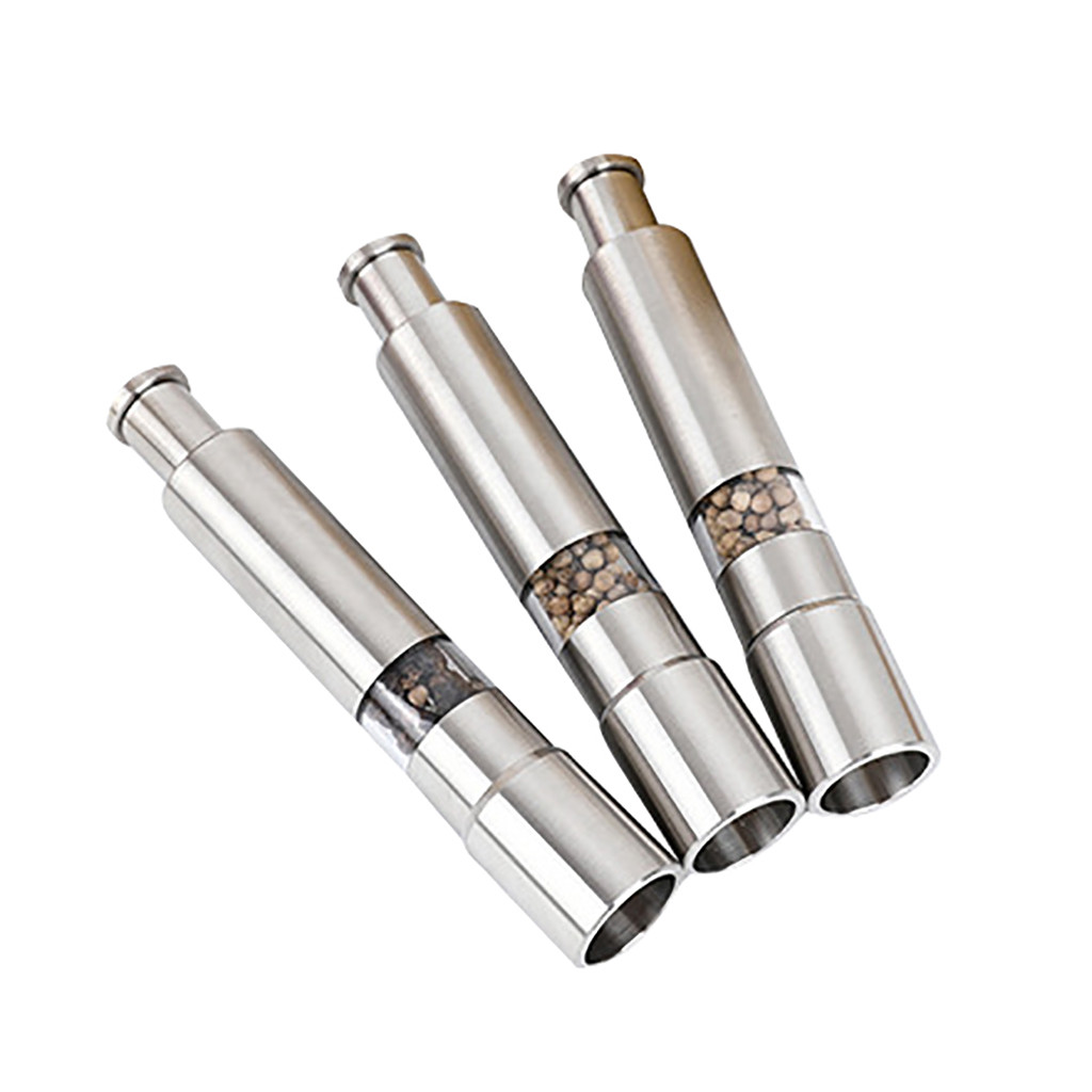 Acier inoxydable pouce pousser sel poivre épices Sauce moulin Muller Stick acier inoxydable pouce pousser sel poivre épices Sauce