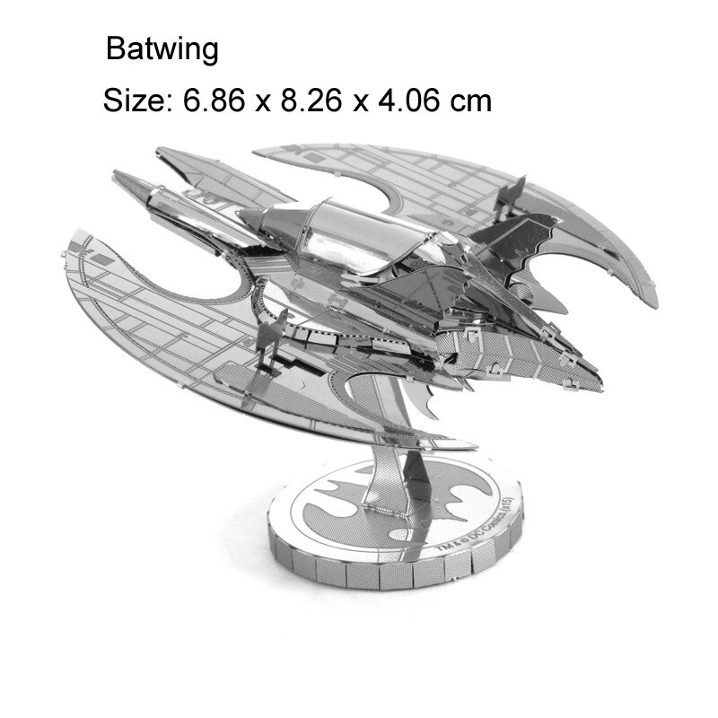 Batmobile 3D Metal Puzzle BAT-Signal Batwing TV Batmobile model KITS Assemble Jigsaw Puzzle Toys For Children