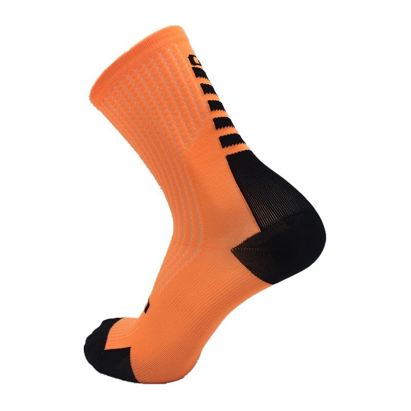 Calcetines de compresión para hombre, medias de para deportes al aire libre, baloncesto, ciclismo, novedad: Naranja